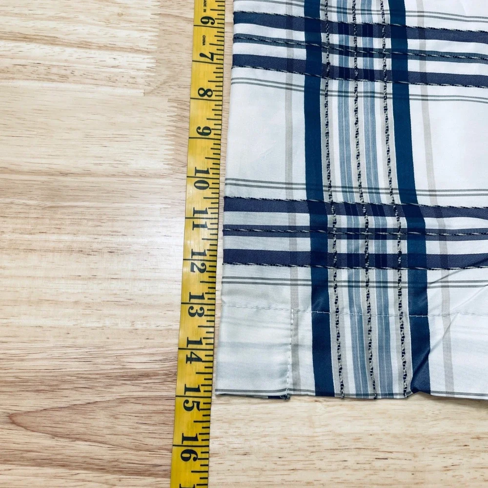 Vermont Country Store Navy Blue Plaid Lined Tailored Valance 15x50 NEW